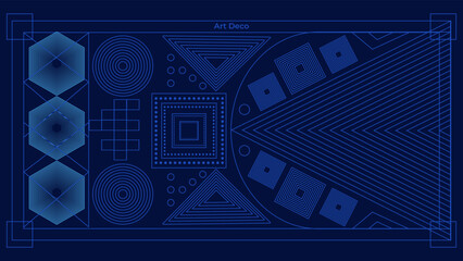 Vintage Glamour Art Deco Vector Background. Retro Elegance Geometric for Art Deco Design. Golden Jazz Age Art Deco for Classic Style