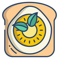 Obraz premium Pineapple toast icon