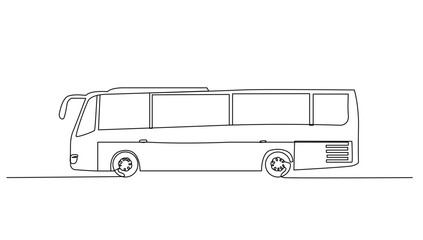 Continuous line art or One Line drawing bus for vector illustration, public transportation. bus traveling concept. graphic design modern continuous line drawing
