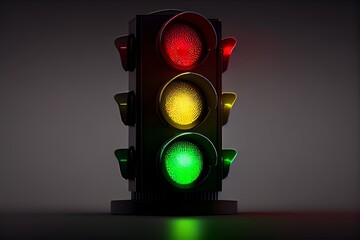 Traffic Light On Clean Background Technology. Generative AI