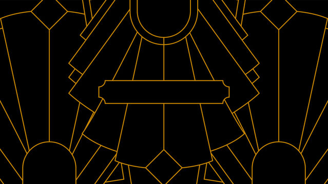 Golden Art Deco Line Background. Retro Luxury Vintage Art Minimalist Border Pattern Geometric Line Graphic Design