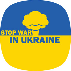 Stop War Ukraine design editable yellow blue color. Vector
