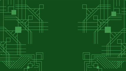 Fototapeta premium Green Art Deco Line Background. Retro Luxury Vintage Art Minimalist Border Pattern Geometric Line Graphic Design