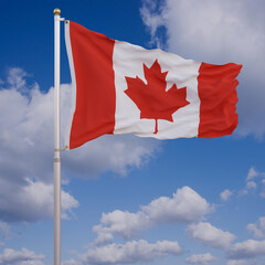 Flag of Canada with Sky Background