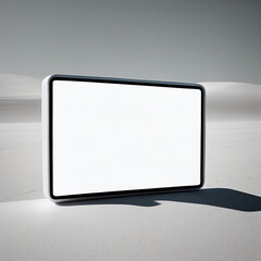 A tablet with a white display for inserting a picture