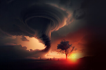 powerful catastrophic tornado. Generative Ai