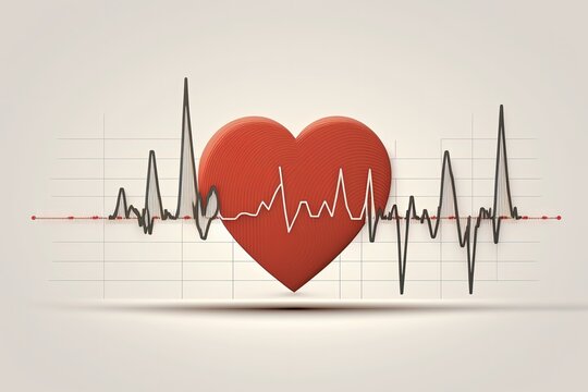 Background with heart and heartbeat chart, health care concept. Generative AI