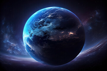 Planet earth fantasy illustration neon realistic. Generative Ai