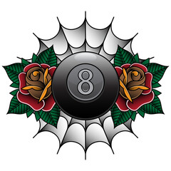 traditional nine ball tattoo