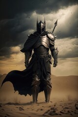 Fototapeta premium Landscape with gutter with armor, fantasy concept. Generative AI