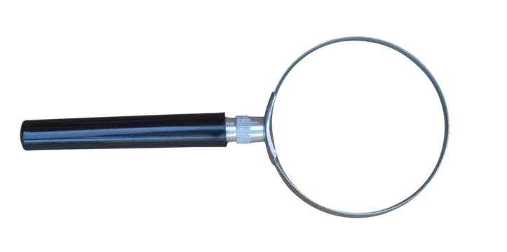 Magnifying glass isolated on transparent background png file