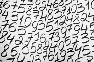 Numbers texture abstraction. Global economy crisis concept. Finance data or education concept. 