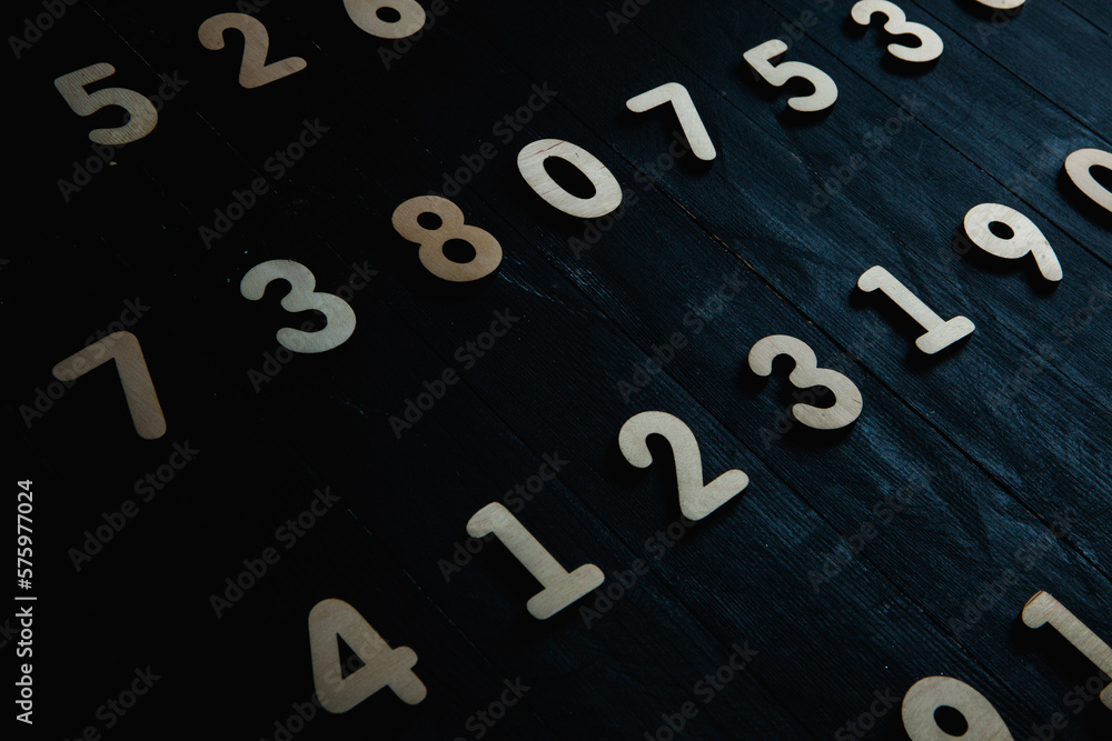 Poster background of numbers. from zero to nine. finance data concept. mathematic. seamless pattern with nu