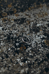 wedding rings on the sand