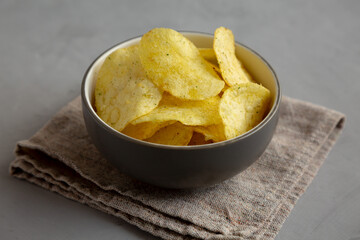 Homemade Potato Chips with Yogurt and Herbs Flavour.