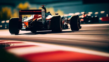 Abwaschbare Fototapete F1 Motorsport f1 racing track in motion. Generative AI