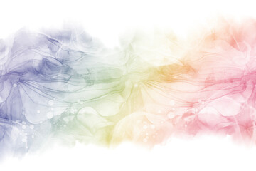 春夏用のアルコールインクアートの幻想的な抽象バナー）虹色グラデーションのマーブル模様の波
