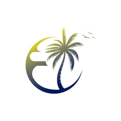 Fototapeta na wymiar Palm logo icon template and symbol vector tree