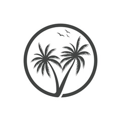 Palm logo icon template and symbol vector tree