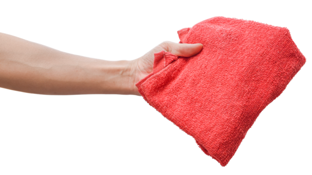 Cloth in hand isolated on transparent background png file