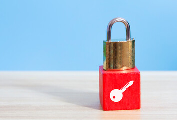 concept of security management key lock and permission authorize to data access with correct key...