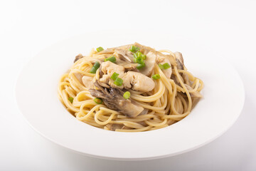 鶏胸肉と舞茸のバター醤油パスタ