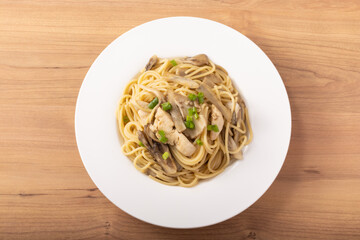 鶏胸肉と舞茸のバター醤油パスタ