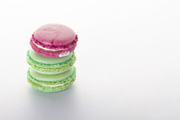 colorful macaroons on a white background