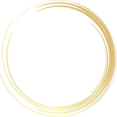 Gold circle drawn with a brush. Elements for design