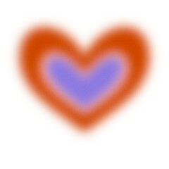 Holographic Gradient Abstract Heart With Grain Texture