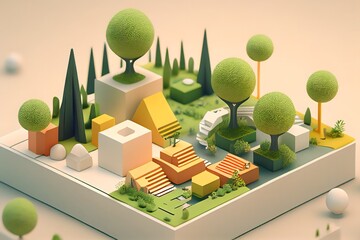 3D city,digital illustration generative AI