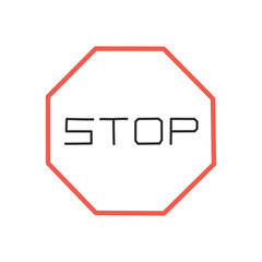 Stop sign icon. Hand drawing design style. Vector.
