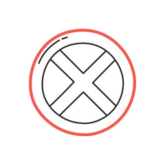 Stop prohibited icon. Hand drawing design style. Vector.