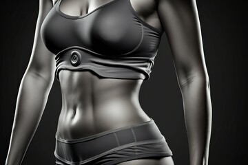 Naklejka premium Fitness woman, Body and shape, Exercise workout (Ai generated)