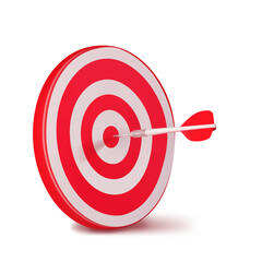 3d render icon of a target with an arrow. market target concept. vector illustration.