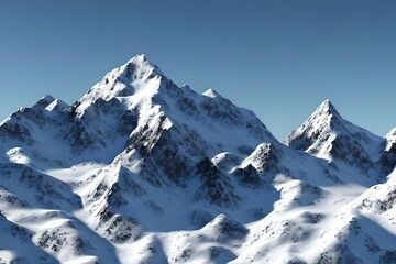 Fototapeta na wymiar Snowy mountains Isolate on white background 3d illustration. Generative AI