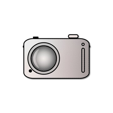 illustrazione di fotocamera compatta su sfondo trasparente