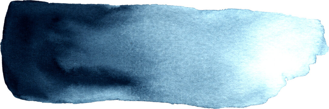 Watercolor indigo splash. Deep blue watercolor background for your design. High quality hand painted watercolor illustration.