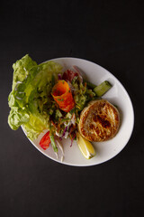 salad with  with grilled camambert 