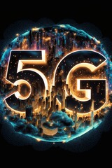 5G networks symbol created using generative AI tools