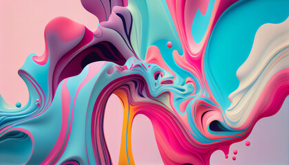 Gorgeous vector background, Bright pastel colours, Acrylic pour. Generative AI