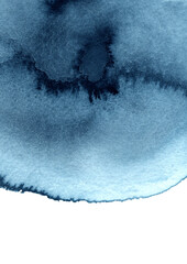 Deep blue watercolor background. Watercolor indigo wash.