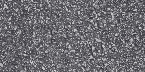 Black asphalt realistic texture. Gray tarmac background. Dark road surface pattern. Stone 3d detailed grainy wall horizontal banner. Rock floor close up. Bitumen top view, vector banner - obrazy, fototapety, plakaty