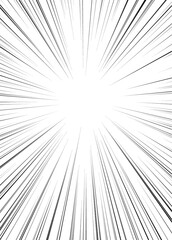 Obraz premium Comic book black radial lines overlay on transparent background. Royalty high-quality free stock image of action lines. Motion or movement effect. Manga anime cartoon radial speed and abstract pattern