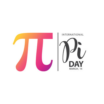 National Pi Day, March 14 - sticker, vector.