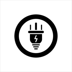 Fototapeta premium electric plug icon on white background