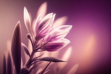 Beautiful crocus lilies illustration bouquet generative ai. 