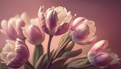 Beautiful crocus lilies illustration bouquet generative ai. 