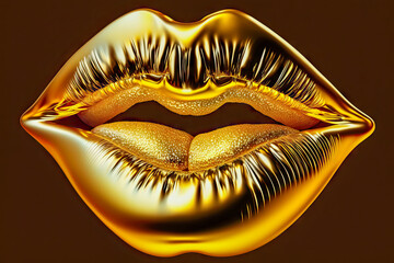 close up of the golden lips
