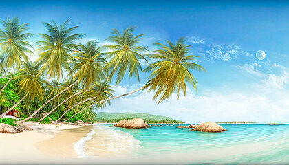 Obraz na płótnie Canvas panorama of the exotic island